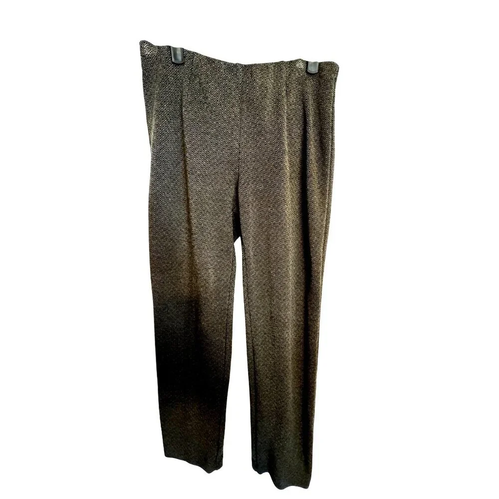 2/$30 J. Jill Womens XS Slim Leg Ponte Pants Petite Black Patterned